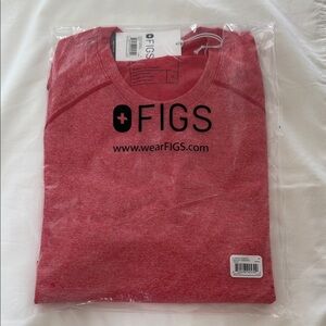 Figs Red Heathered Longsleeve Underscrub